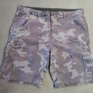 Prana nylon gray camo shorts - 38 X 10